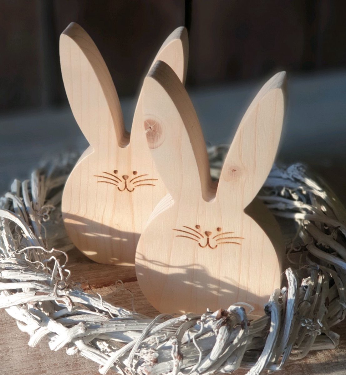 Paasdecoratie gepersonaliseerd in hout | Paascadeau | Hanger Pasen met naam | Pasen | Pasen hanger | Houten aanhangwagen | Paasnest | paasmandje/konijntje